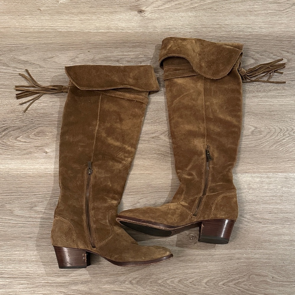 Frye Brown Suede Knee-High Boots